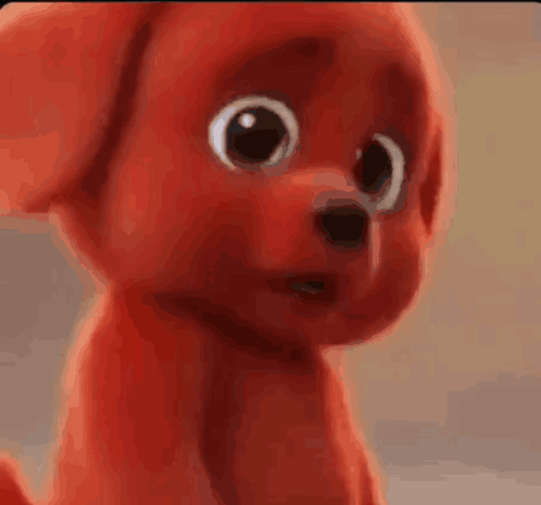 Clifford the Big Red Dog raising a middle finger
